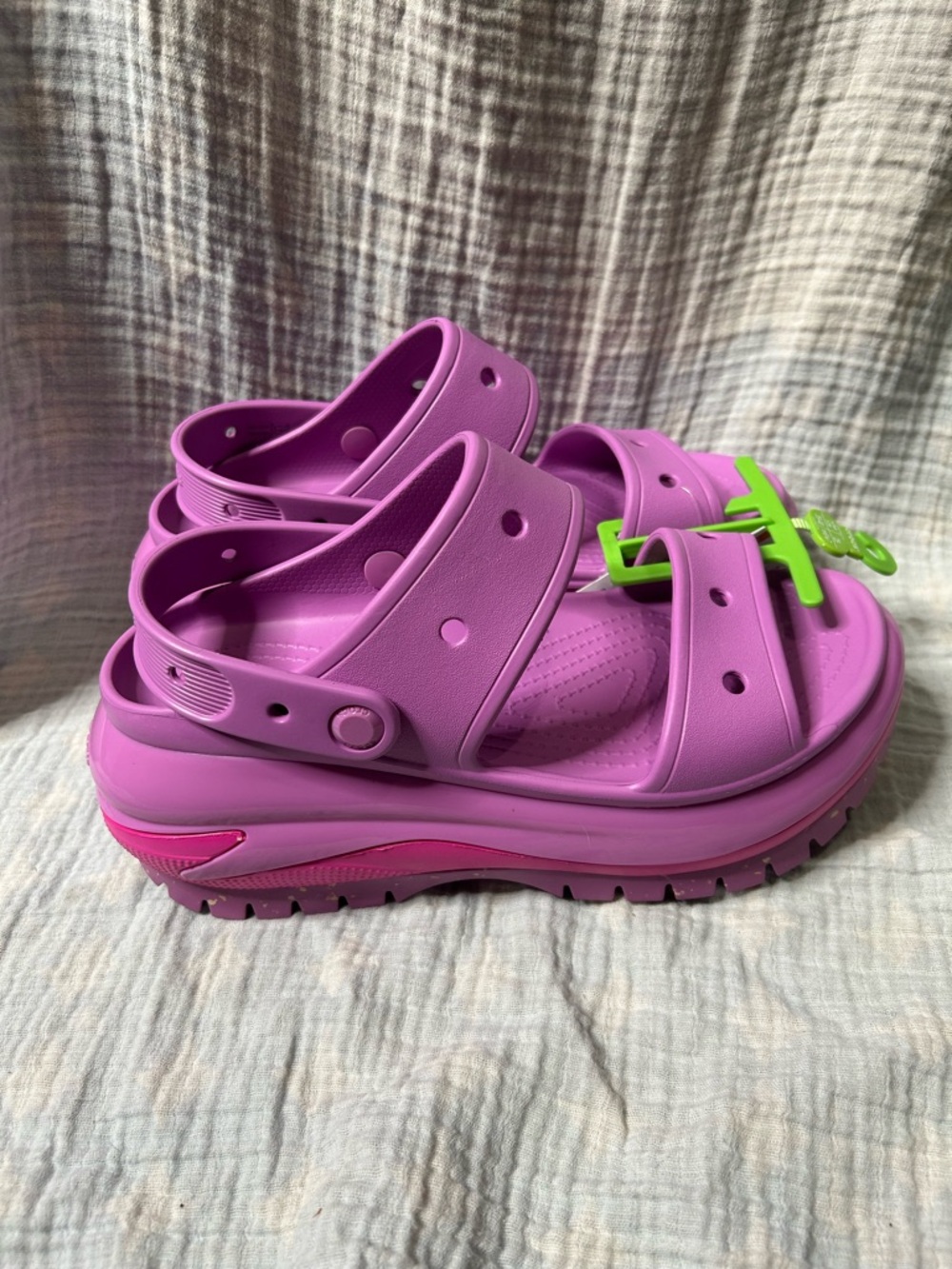 Crocs Classic Mega Crush Sandals Purple Pink Clogs W9 M7 - Picture 2 of 7